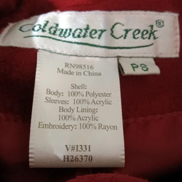 Coldwater Creek Faux Suede Jacket Red Black Petite 8 - Picture 9 of 12